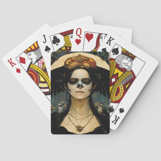 Raven Hexe 4 Fantasy Horror Goth Gothic Spielkarten (Rückseite)