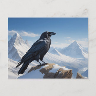 Raven high in the mountains postkarte