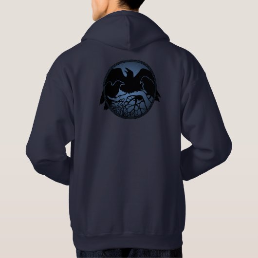 Raven Hoodie Jacket Women's Raven Crow Art Jacket (Rückseite)