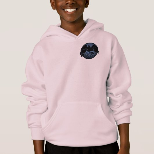 Raven Hoodie Kid's Raven / Crow Art Sweatshirts (Vorderseite)