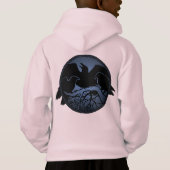 Raven Hoodie Kid's Raven / Crow Art Sweatshirts (Rückseite)