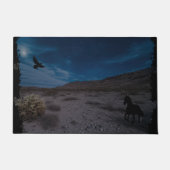 Raven Horse of Desert Landschaft Südwesten Fußmatte (Vorderseite)