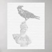Raven Illustration aus "The Raven" Gedicht Text Poster (Vorne)