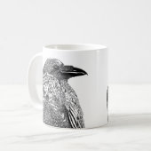 Raven Illustration Coffee Tasse (Vorderseite Links)