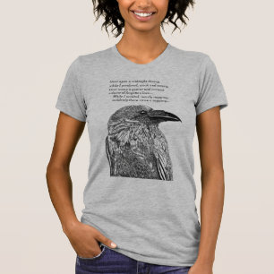 Raven Illustration & Gedicht erhalten T-Shirt