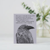 Raven Illustration & Gedicht zusammenbringen Postkarte (Stehend Vorderseite)