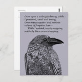Raven Illustration & Gedicht zusammenbringen Postkarte (Vorne/Hinten)