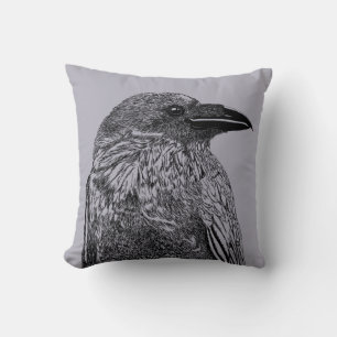 Raven Illustration Kissen
