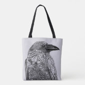 Raven Illustration Tote Bag Tasche (Rückseite)