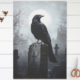 Raven im Friedhof Gothic Decoupage Seidenpapier