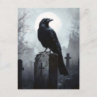 Raven im Friedhof Gothic Postkarte