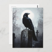 Raven im Friedhof Gothic Postkarte (Vorne/Hinten)