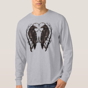 Raven in Dead Tree - Dunkle Gotik T-Shirt