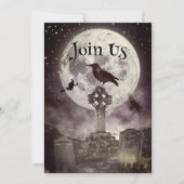 Raven in der Graveyard Halloween-Party Einladung (Vorderseite)