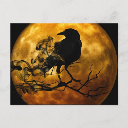 Raven in der Nacht Postkarte (Vorderseite)