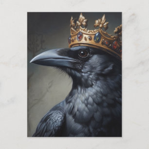 Raven in einer Krone Postkarte