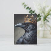 Raven in einer Krone Postkarte (Stehend Vorderseite)