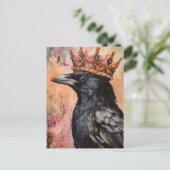 Raven in einer Krone Postkarte (Stehend Vorderseite)
