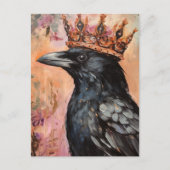 Raven in einer Krone Postkarte (Vorderseite)