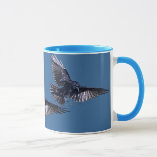 Raven in Flight Wildlife Lover Tasse (Rechts)