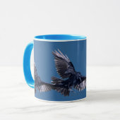 Raven in Flight Wildlife Lover Tasse (Vorderseite Links)