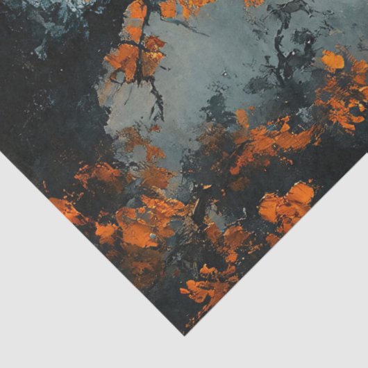 Raven in Misty Autumn Forest Decoupage Seidenpapier (Ausschnitt)