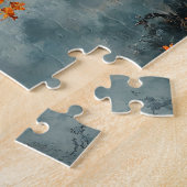 Raven in Misty Autumn Forest Puzzle (Seite)