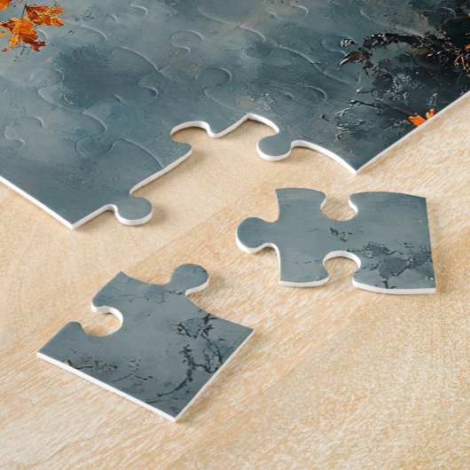 Raven in Misty Autumn Forest Puzzle (Seite)