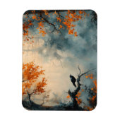 Raven in Misty Herbstwald flexibel Magnet (Vertikal)
