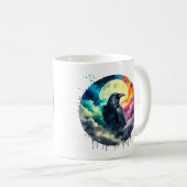 Raven in Mondlicht Kaffeetasse (VorderseiteRechts)