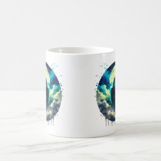 Raven in Mondlicht Kaffeetasse (Mittel)