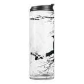 Raven in Schwarz und Weiß Thermosbecher (Nach links gedreht)