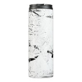 Raven in Schwarz und Weiß Thermosbecher (Rückseite)