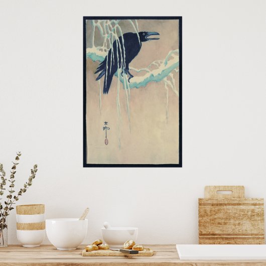 Raven in Snow Poster (Küche)