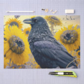 Raven in Sunflower Field Decoupage Seidenpapier (Handwerk)