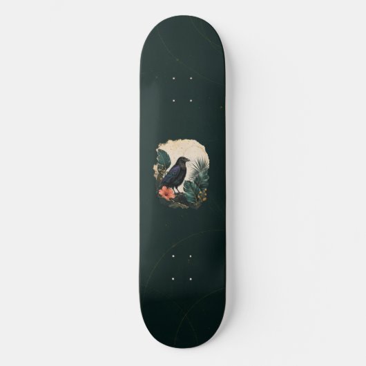 Raven in the Emerald Garden Skateboard (Vorderseite)