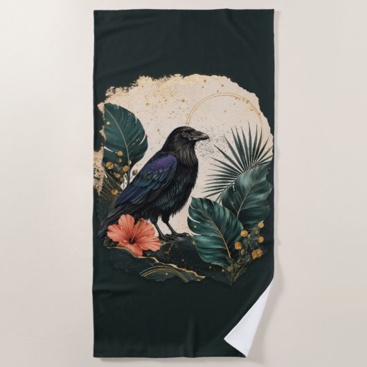 Raven in the Emerald Garden Strandtuch (Vorderseite)