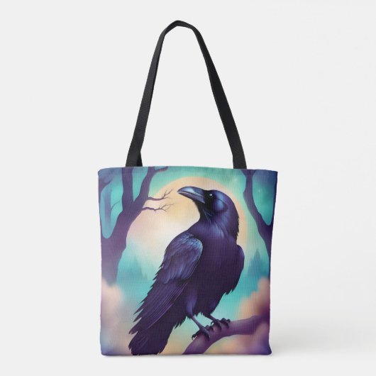 Raven in the moonlight Halloween  Tasche (Rückseite)