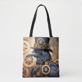 Raven in Top Hat Steampunk Art Tasche (Vorderseite)