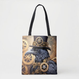 Raven in Top Hat Steampunk Art Tasche
