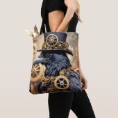 Raven in Top Hat Steampunk Art Tasche (Von Nahem)