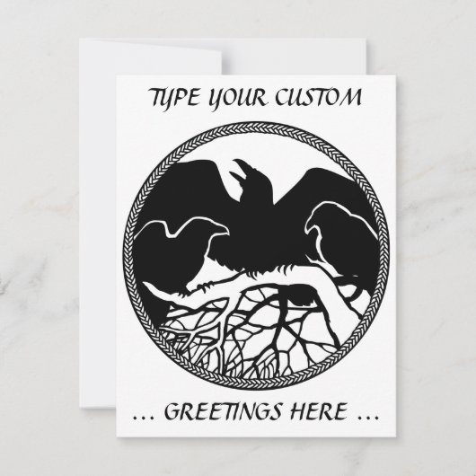 Raven Invitations Personalisiert Native Art Card Einladung (Vorderseite)
