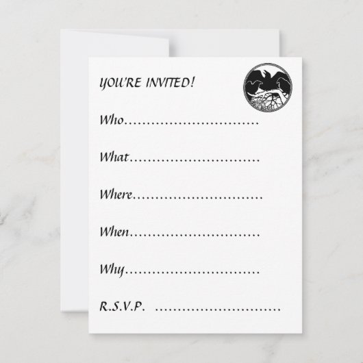 Raven Invitations Personalisiert Native Art Card Einladung (Rückseite)