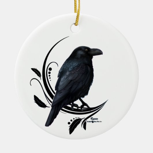 Raven Keramik Ornament (Vorne)