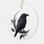 Raven Keramik Ornament (Links)