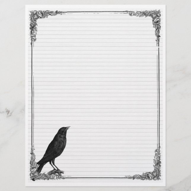 Raven Lined Book of Shadows Page (Vorderseite)