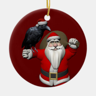 Raven Love Santa Claus Keramik Ornament