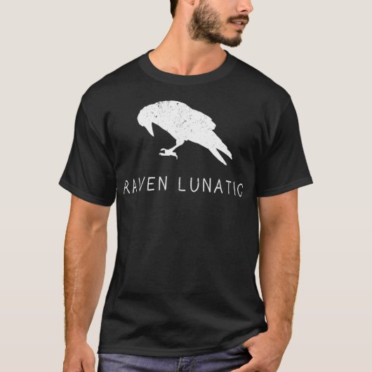 Raven Lunatic Fun Bird Goth Gothic Geschenk Männer T-Shirt (Vorderseite)
