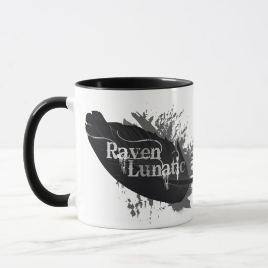 Raven Lunatic Fusion Zitat für Vogelliebhaber Tasse (Links)