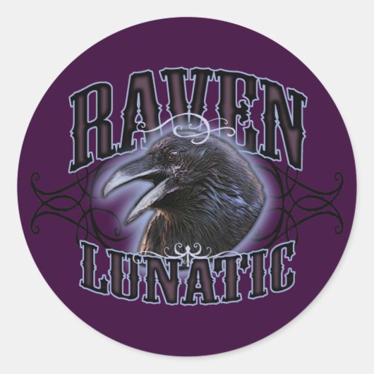 Raven Lunatic Runder Aufkleber (Vorderseite)